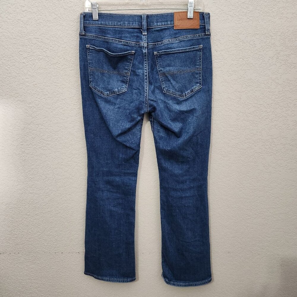 Sweet Mid Rise Boot Cut Ankle Length Blue Jeans Size 6/28 A FLAWS DiMPLING
